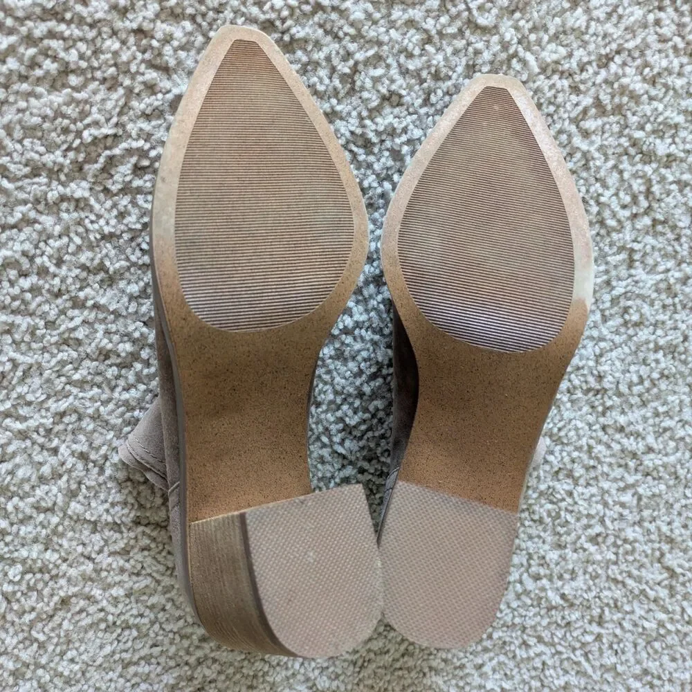 NWOT Steve Madden Tan Pointy Toe Booties Short Boots Sz 7.5